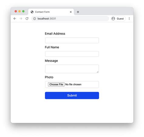 Image result for HTML Application Form Example
