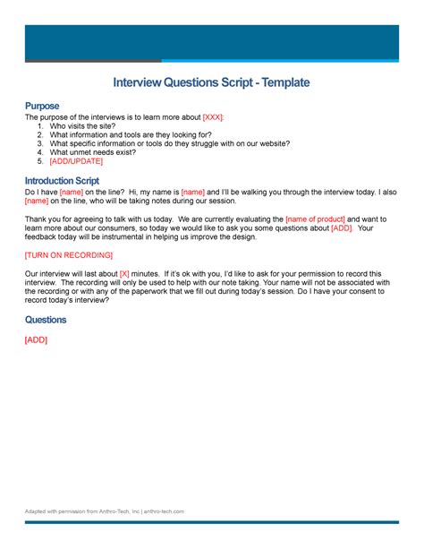 Toradh íomhá ar Interview Introduction Script