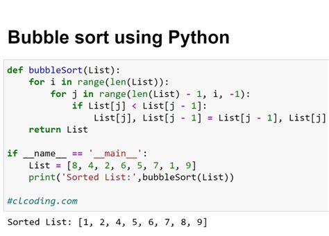 Afbeeldingsresultaten voor Bubble Sort Python Code