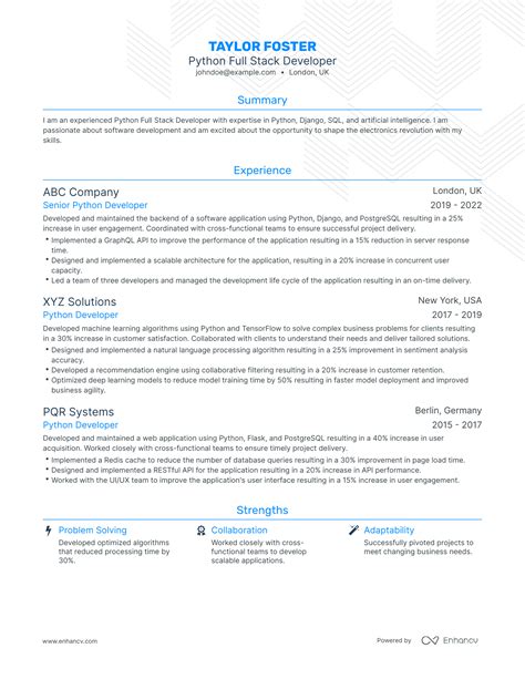 Image result for Full-Stack Python Developer Sample Resume