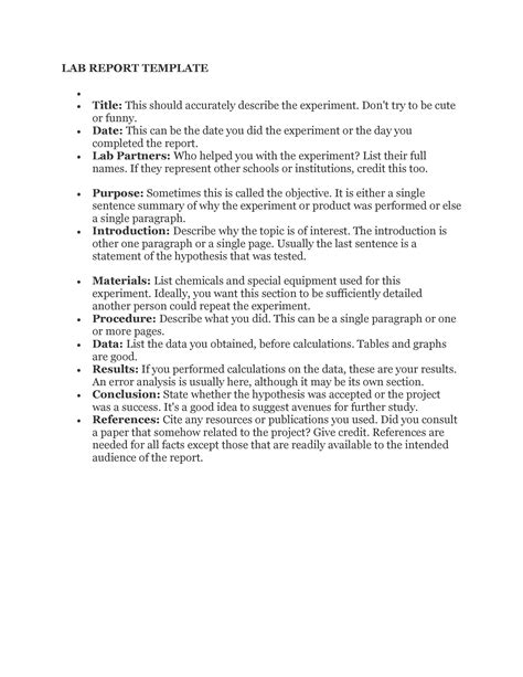 Image result for Lab Report Format Example