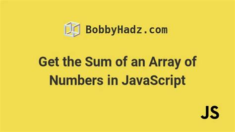 Toradh íomhá ar Sum of Values in Array JavaScript