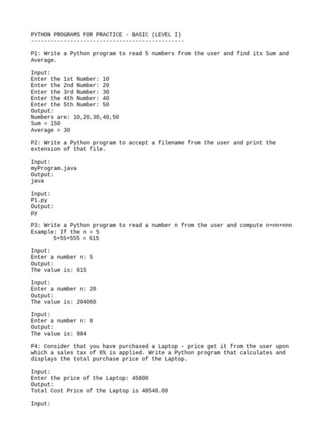 Image result for Basic Python Programs for Practice