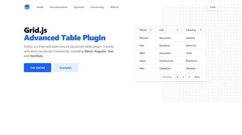 Image result for JavaScript Free Table Library