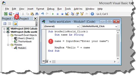Toradh íomhá ar Example of Visual Basic Code