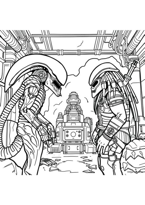 Alien vs Predator Coloring Pages に対する画像結果