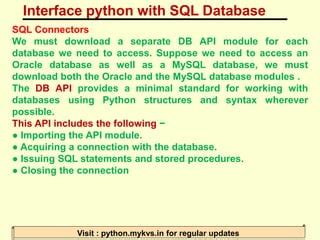 Image result for Python Interface with SQL
