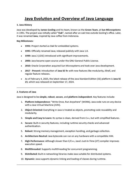 Afbeeldingsresultaten voor Free Printable Java Programming Notes