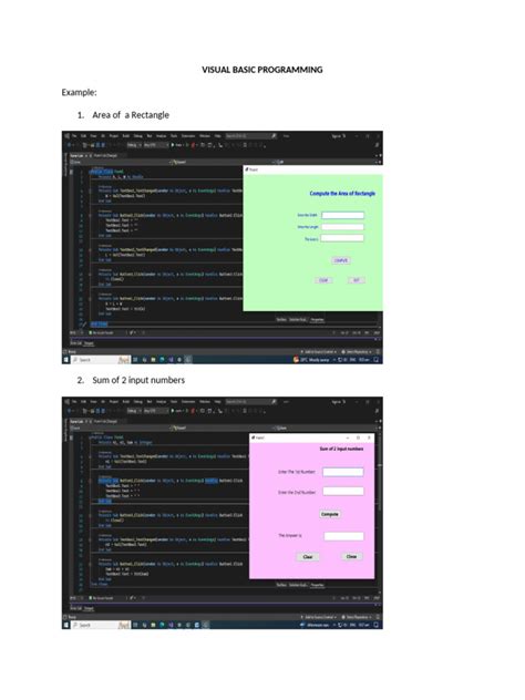 Image result for Visual Basic Program Example