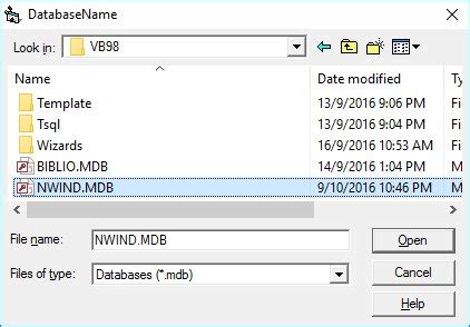 Visual Basic Database に対する画像結果