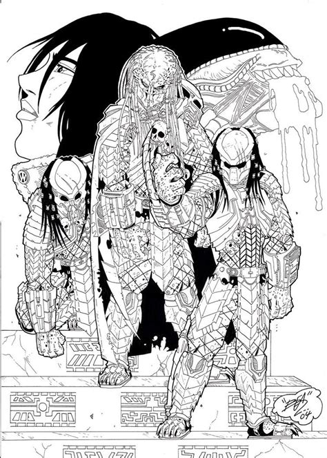 Alien vs Predator Coloring Pages に対する画像結果
