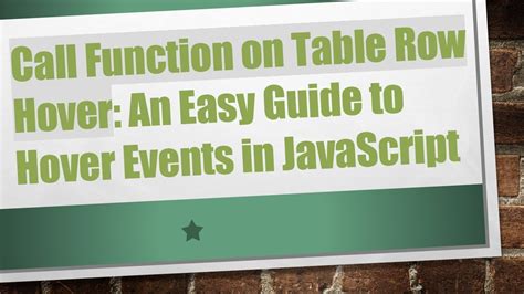Image result for On Hover Function JavaScript