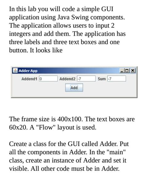 Image result for Java Code for an GUI