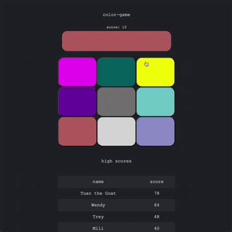 Image result for JavaScript Color Guessing Game
