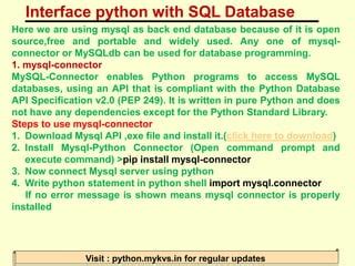 Image result for Python Interface with SQL