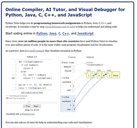Image result for Python Tutor