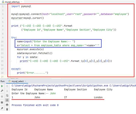 Image result for Python Example Code for Data Query