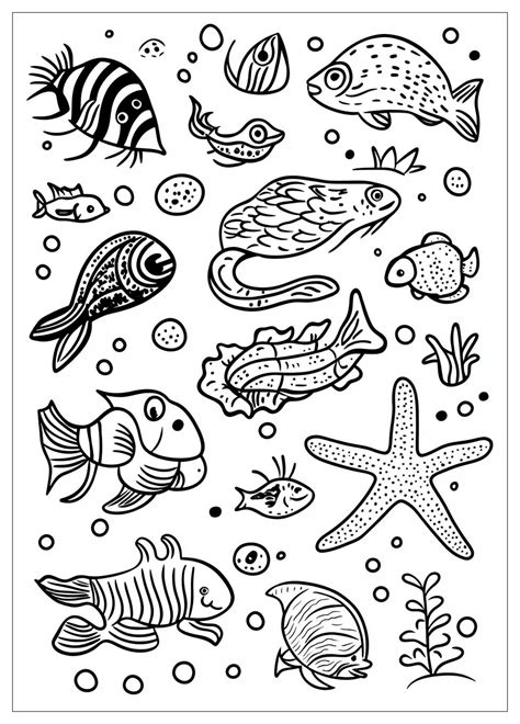 Sea Creatures Coloring Pages : Dive into Creative Fun | CrayonAZ.Com