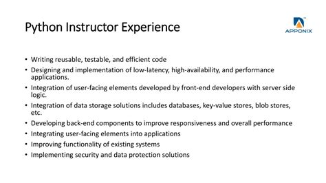 Image result for Experience with Python