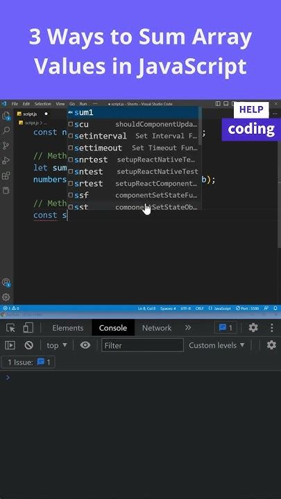 Toradh íomhá ar Sum of Values in Array JavaScript