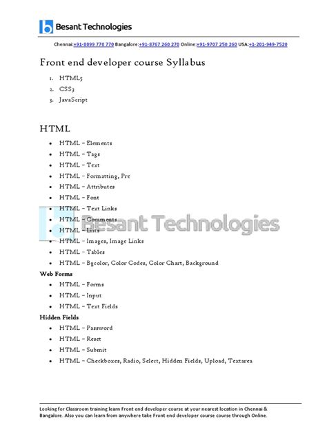 Image result for HTML CSS JavaScript Syllabus