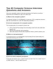 Image result for Computer Science Interview Questions