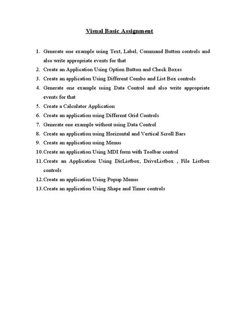 Image result for Visual Basic Assignment Example