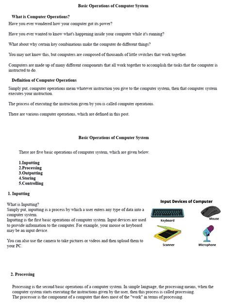 Image result for Basic Computer Operations