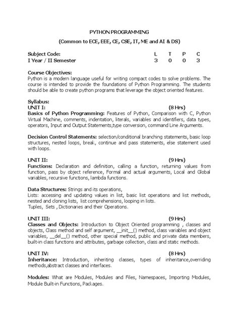 Image result for Python Programming Course Outline