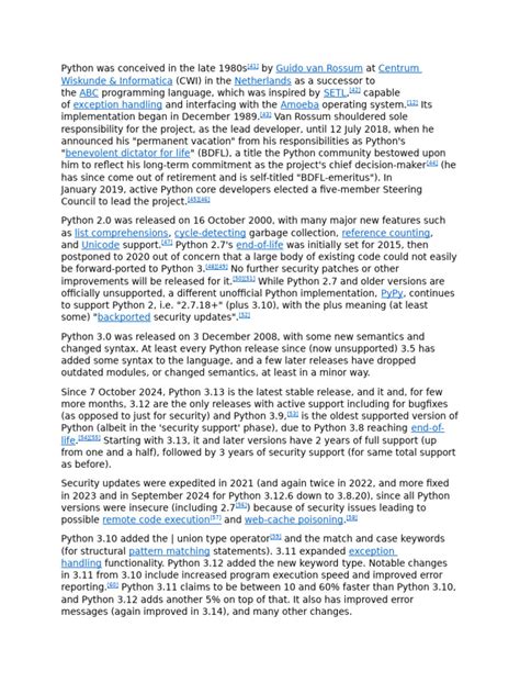 Toradh íomhá ar Python Programming Language History