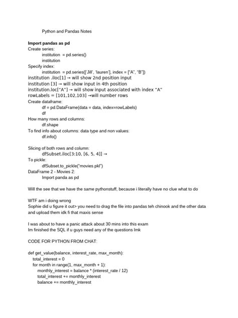 Notes On Class 12 Python Pandas Handwritten Notes に対する画像結果