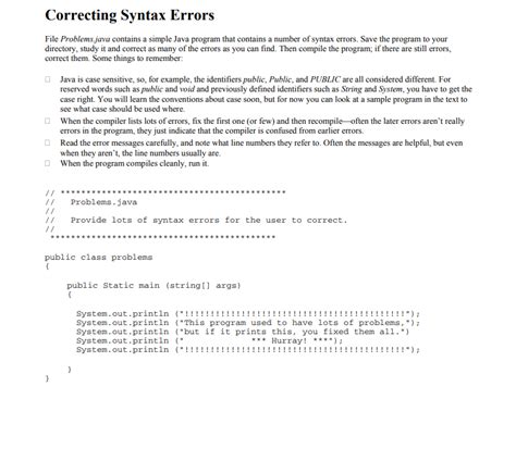 Image result for Java Syntax Error Example