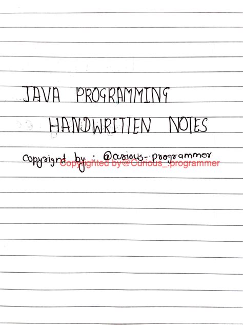 Afbeeldingsresultaten voor Free Printable Java Programming Notes