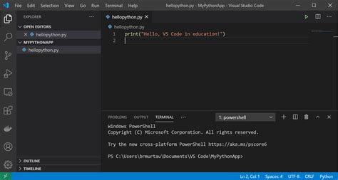 Image result for Visual Studio Code HelloWorld Python