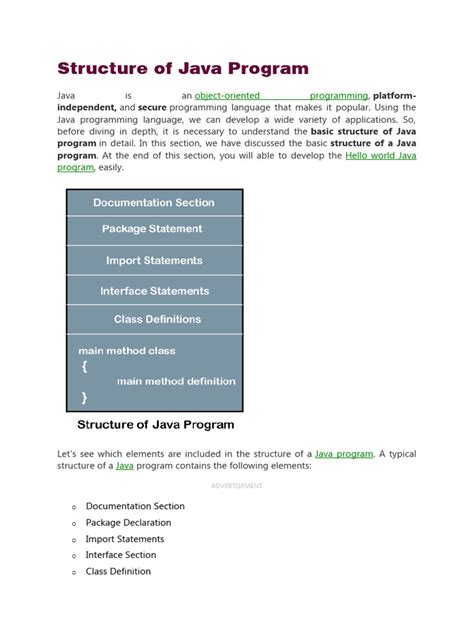 Explain Structure of Java Program に対する画像結果