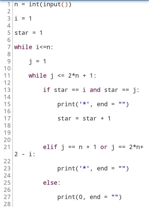 Pattern Program in Python に対する画像結果