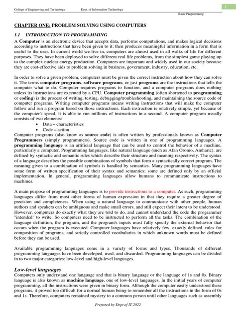 Image result for Computer Programming Chapter 1