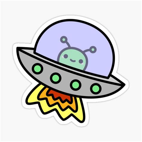 UFO Sticker Kawaii Alien Cute Space Space Decal Pastel Space Alien ...