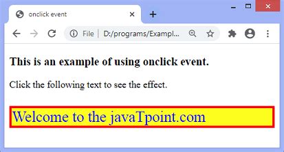 Image result for JavaScript Onclick Example