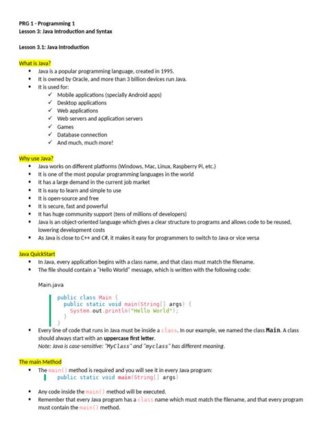 Toradh íomhá ar Java Introduction 3 Hours
