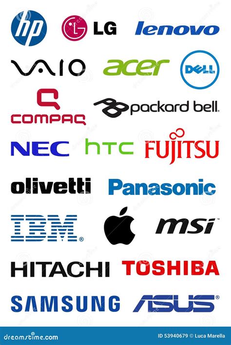 Computer Producers Logos Editorial Stock Image - Image: 53940679