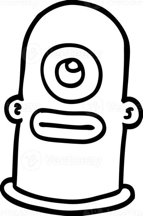 line drawing cartoon alien man icon 40819461 PNG