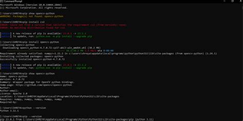 Toradh íomhá ar Install CV2 Python Windows