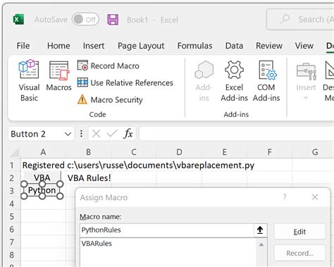 Image result for VBA Code to Run Python Code