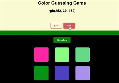 Image result for JavaScript Color Guessing Game