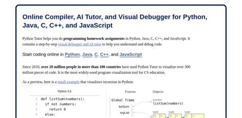 Image result for Python Tutor Code Visualizer