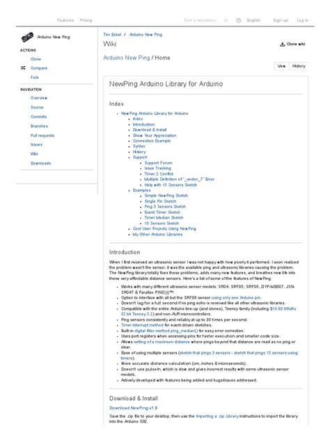 Image result for NewPing Library. Arduino Playground