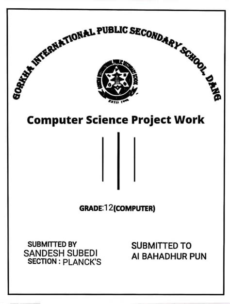 Image result for Computer Science Project File Class 12