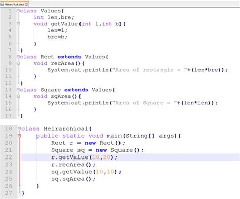 Image result for Java Inheritance Example Code