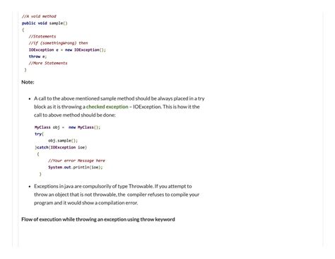 Image result for Java Throw Exception Example